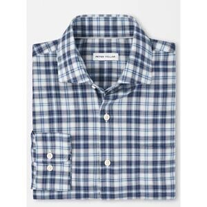 Peter Millar Men's Crown Soft Plaid Shirt - Galaxy - Small (MSRP $160)